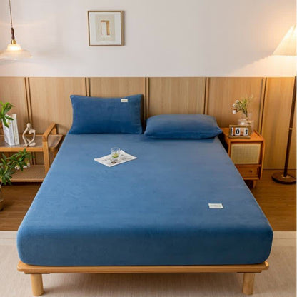 Drap-housse uni en flanelle douce