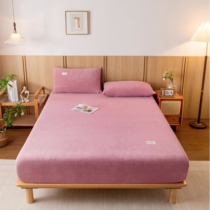 Drap-housse uni en flanelle douce