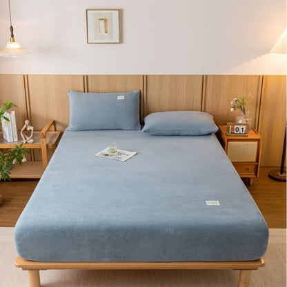 Drap-housse uni en flanelle douce