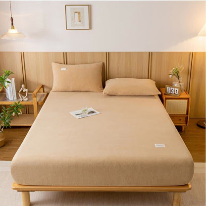 Drap-housse uni en flanelle douce