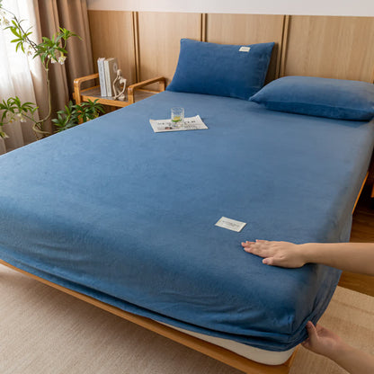 Drap-housse uni en flanelle douce