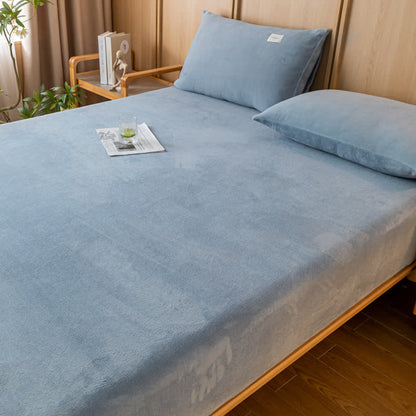Drap-housse uni en flanelle douce