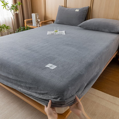 Drap-housse uni en flanelle douce