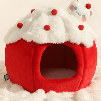 Lit pour animaux en polaire mignon et chaud pour l'hiver