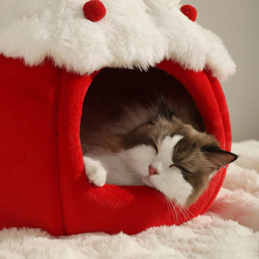 Lit pour animaux en polaire mignon et chaud pour l'hiver