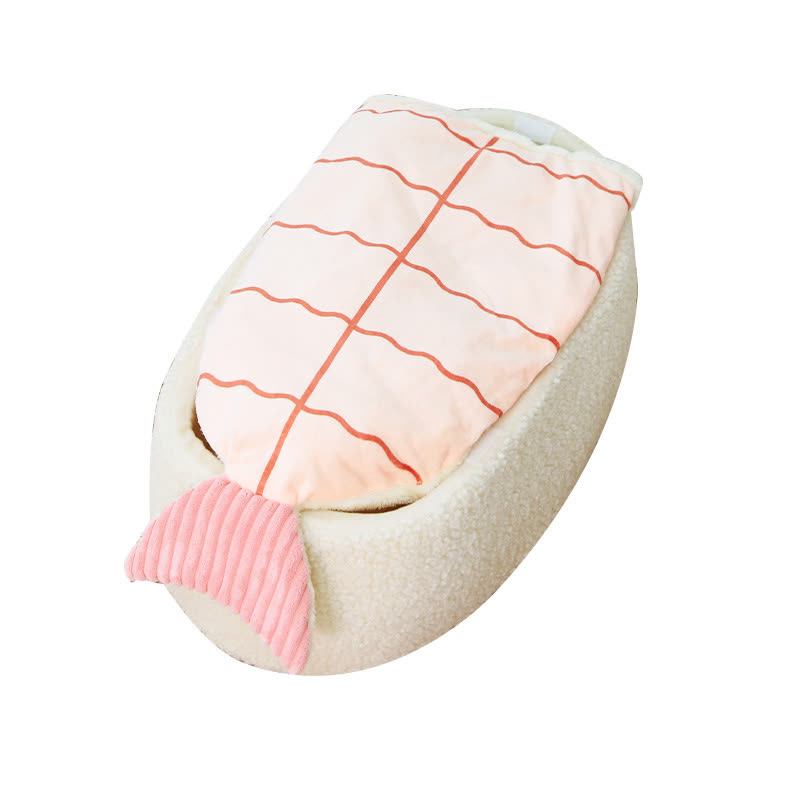 Lit polaire chaud pour animaux de compagnie en forme de sushi