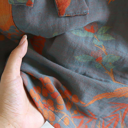 Peignoir jacquard de style rétro en gaze de coton de style pastoral