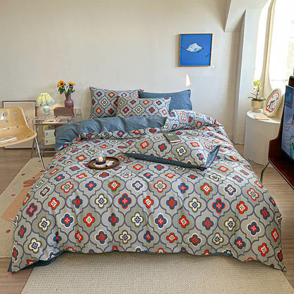 Linge de lit respirant en pur coton de style bohème