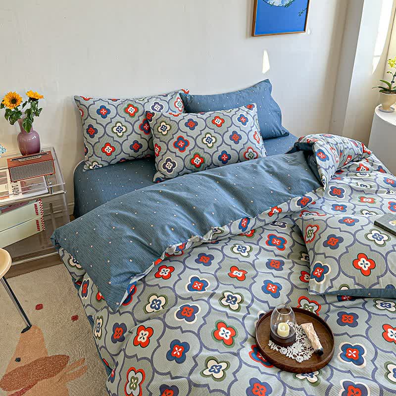 Linge de lit respirant en pur coton de style bohème