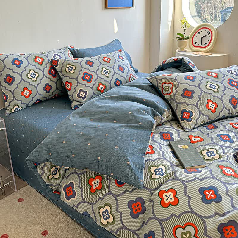 Linge de lit respirant en pur coton de style bohème