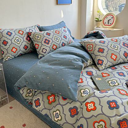 Linge de lit respirant en pur coton de style bohème