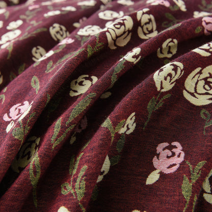 Parure de lit réversible en gaze de coton à motif rose (4 pièces)