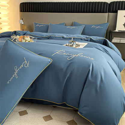 Parure de lit simple et respirante avec housse de couette (4 pièces)