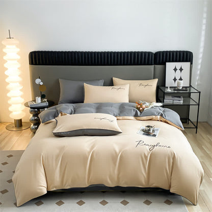 Parure de lit simple et respirante avec housse de couette (4 pièces)