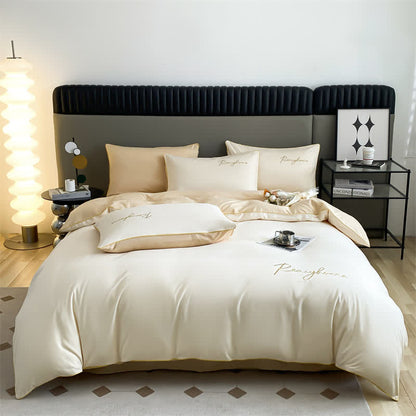 Parure de lit simple et respirante avec housse de couette (4 pièces)