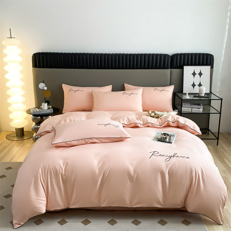 Parure de lit simple et respirante avec housse de couette (4 pièces)