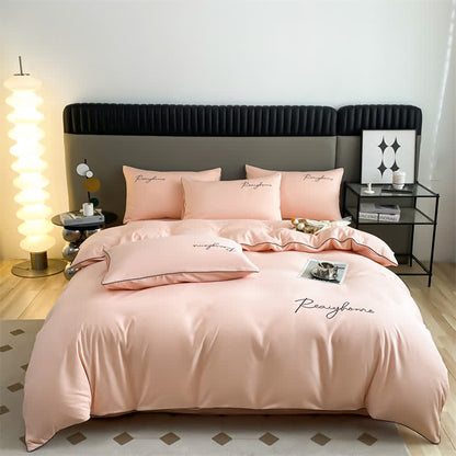 Parure de lit simple et respirante avec housse de couette (4 pièces)