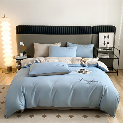 Parure de lit simple et respirante avec housse de couette (4 pièces)