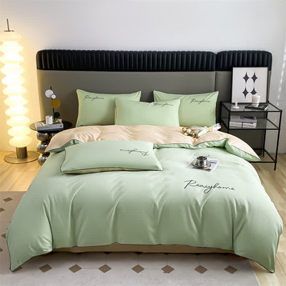 Parure de lit simple et respirante avec housse de couette (4 pièces)