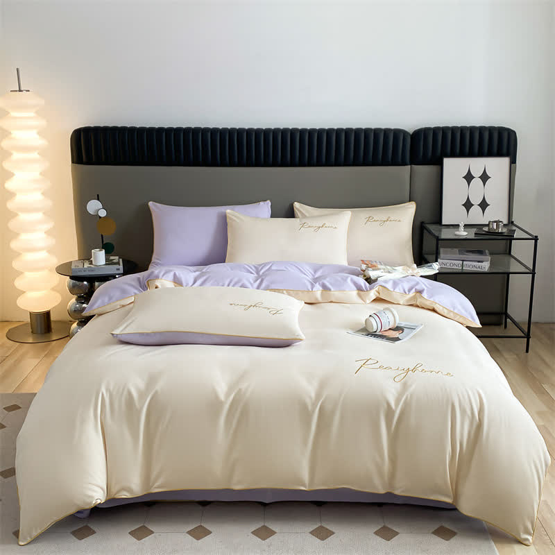 Parure de lit simple et respirante avec housse de couette (4 pièces)