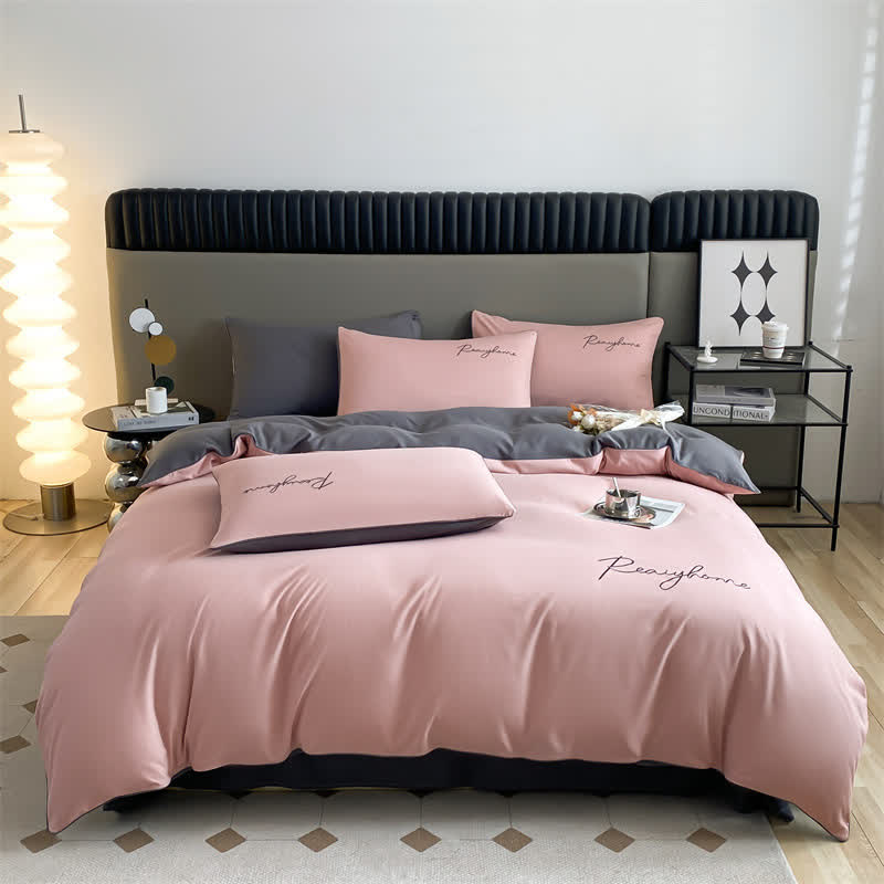 Parure de lit simple et respirante avec housse de couette (4 pièces)