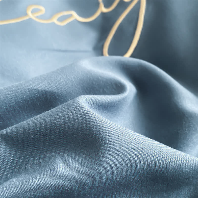 Parure de lit simple et respirante avec housse de couette (4 pièces)