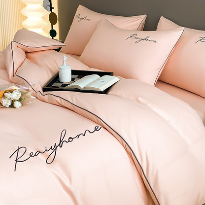 Parure de lit simple et respirante avec housse de couette (4 pièces)