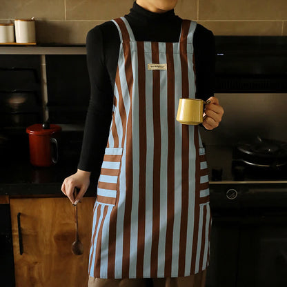 Tablier de cuisine imperméable à rayures simples