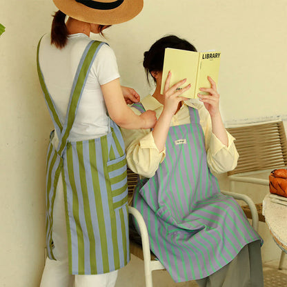 Tablier de cuisine imperméable à rayures simples