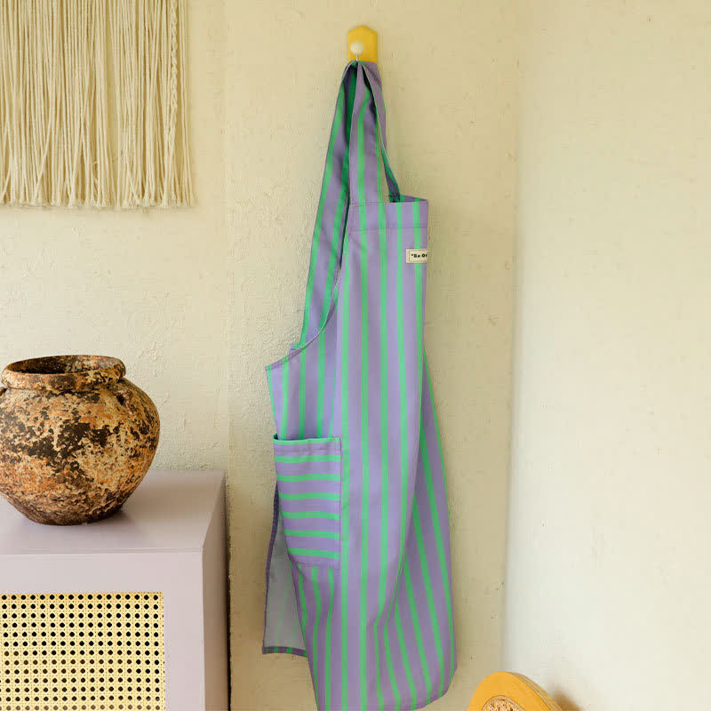 Tablier de cuisine imperméable à rayures simples