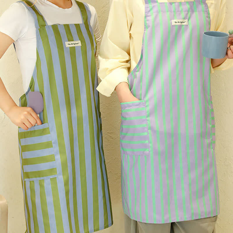 Tablier de cuisine imperméable à rayures simples