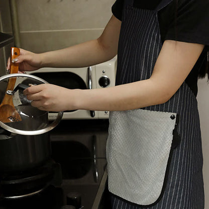 Tablier de cuisine simple à rayures avec poche