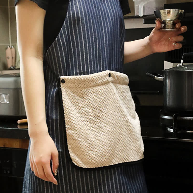 Tablier de cuisine simple à rayures avec poche