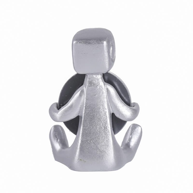Petite statue de robot en résine avec slogan