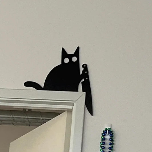 Accroche-porte en métal avec un adorable chat comme décoration intérieure