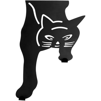 Crochet de porte avec chat noir