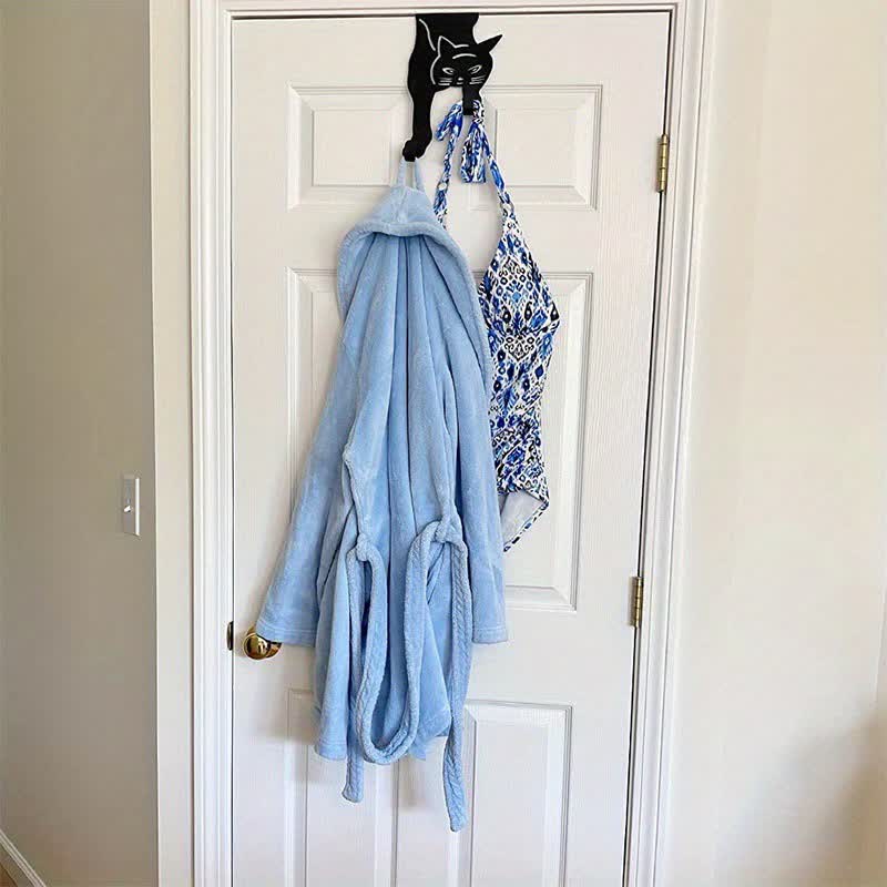 Crochet de porte avec chat noir