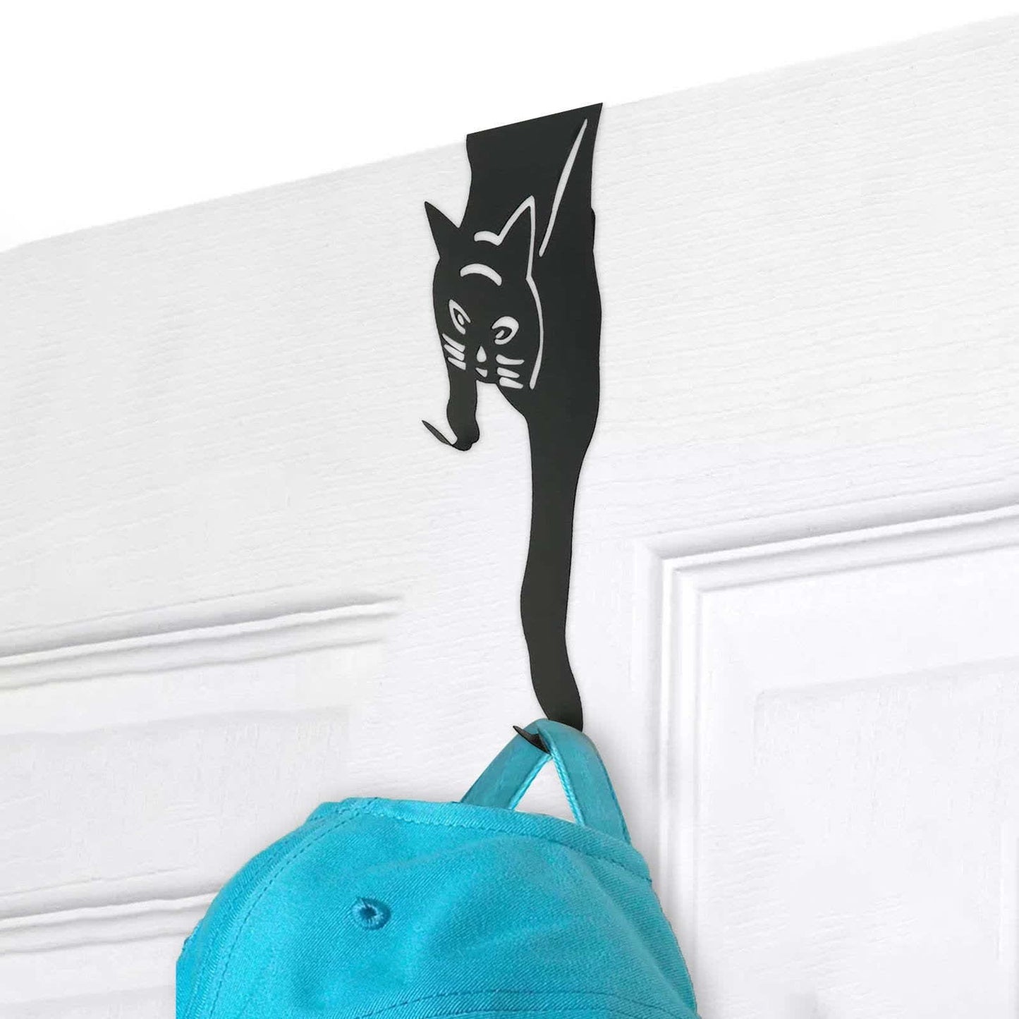 Crochet de porte avec chat noir