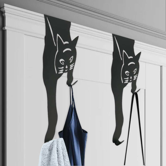 Crochet de porte avec chat noir