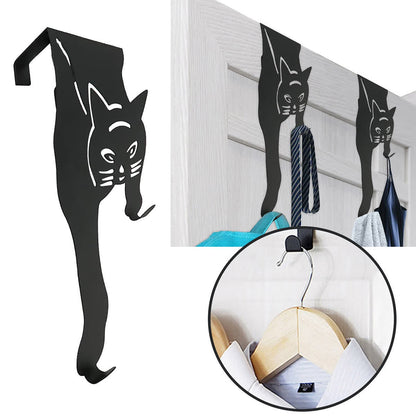 Crochet de porte avec chat noir