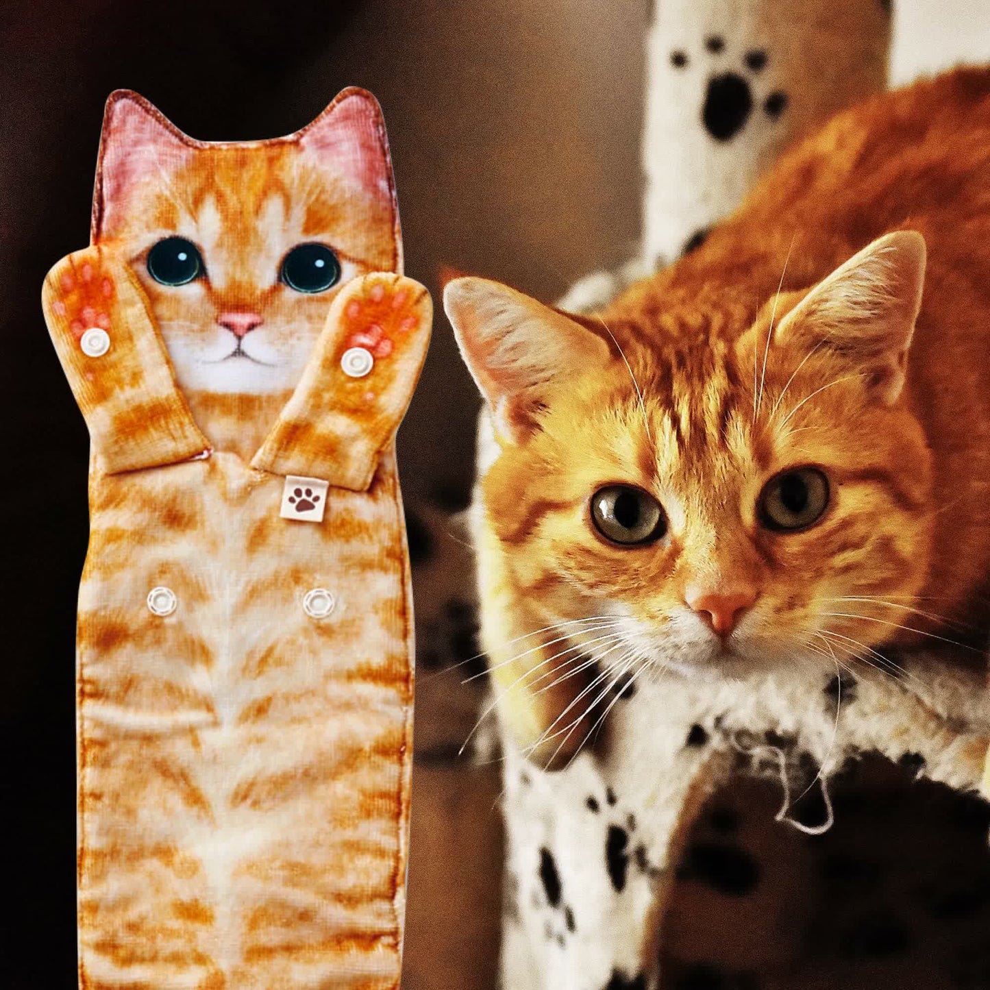 Serviette à motif chat à suspendre dans la cuisine et la salle de bain
