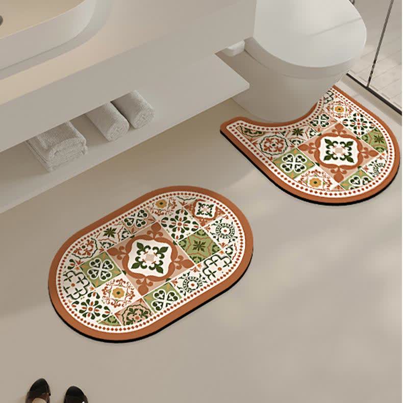 Tapis de bain absorbant l'eau en boue de diatomées vintage