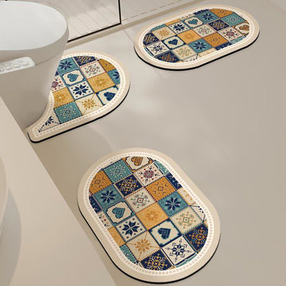 Tapis de bain absorbant l'eau en boue de diatomées vintage