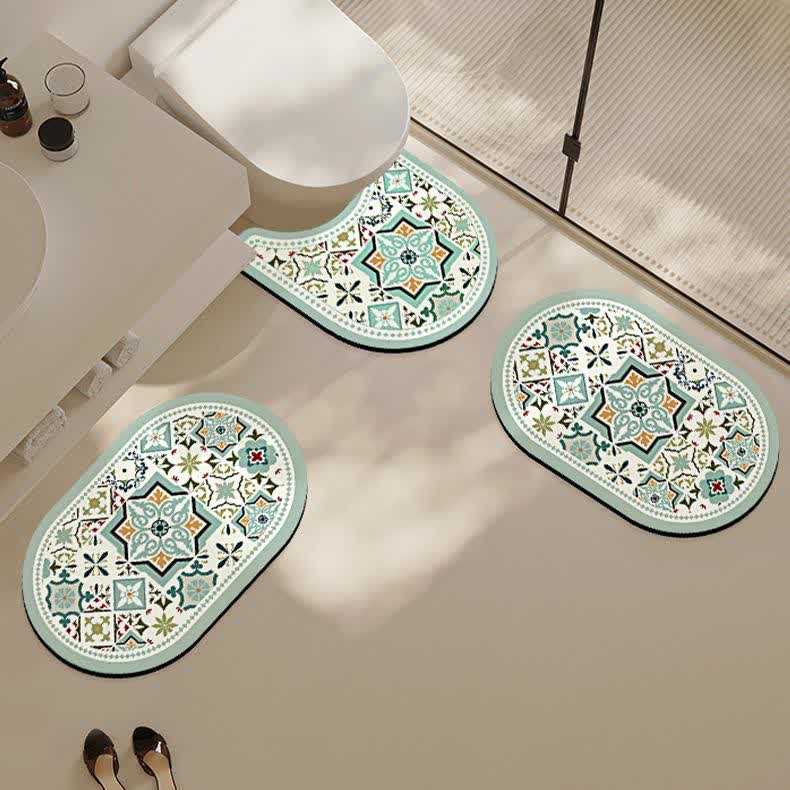 Tapis de bain absorbant l'eau en boue de diatomées vintage