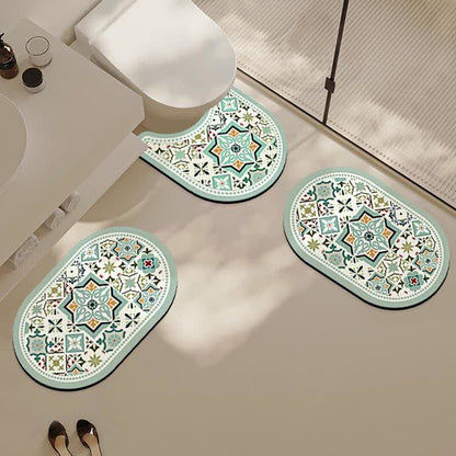 Tapis de bain absorbant l'eau en boue de diatomées vintage