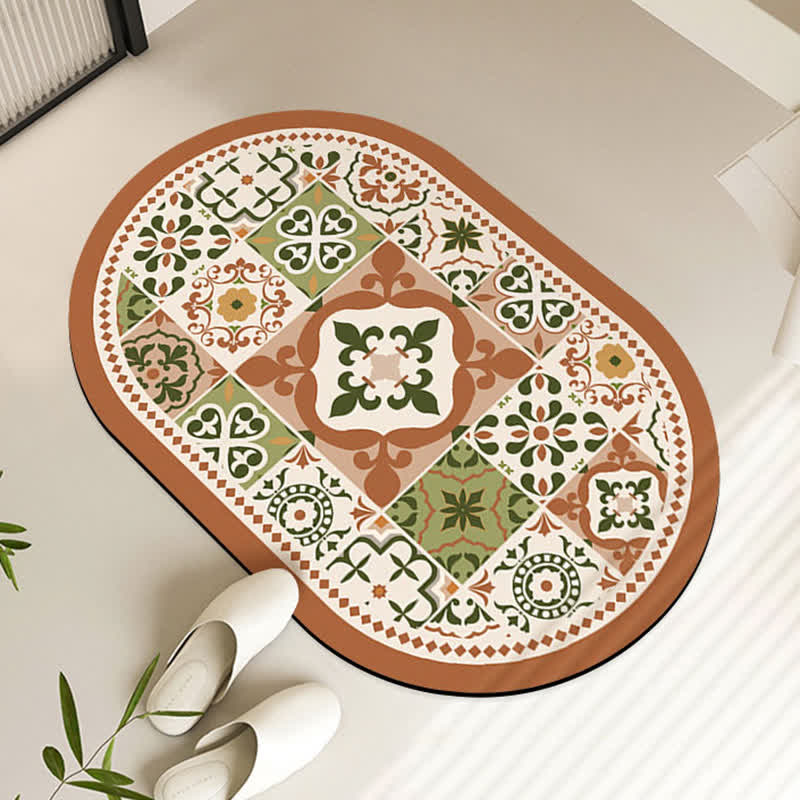 Tapis de bain absorbant l'eau en boue de diatomées vintage