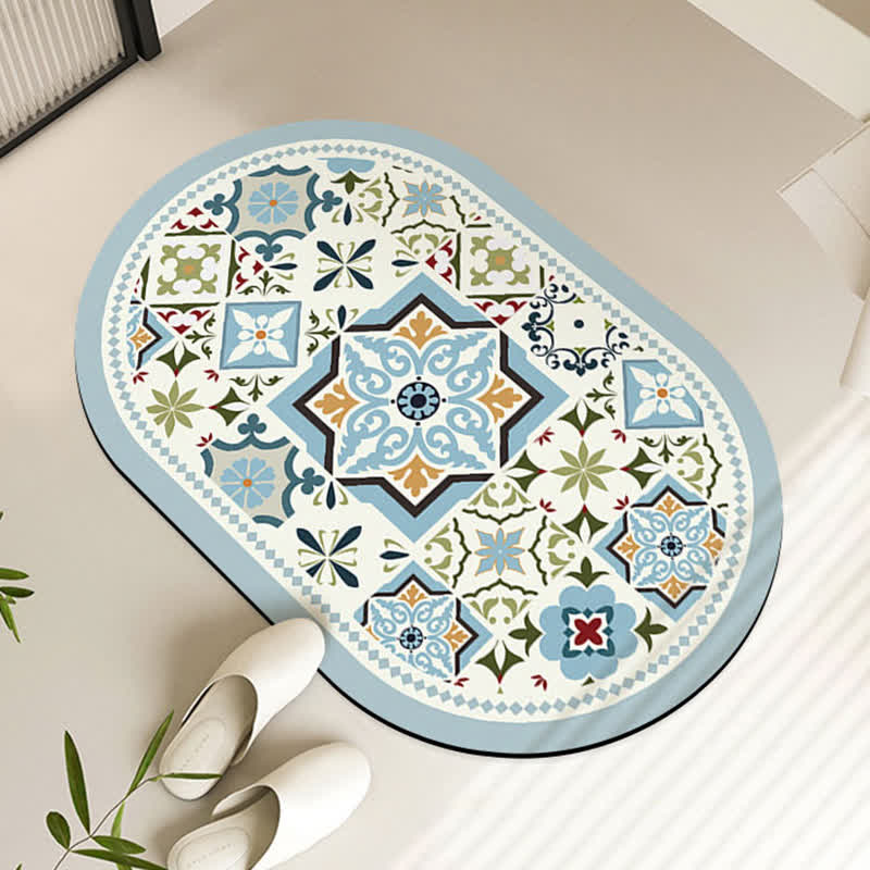 Tapis de bain absorbant l'eau en boue de diatomées vintage