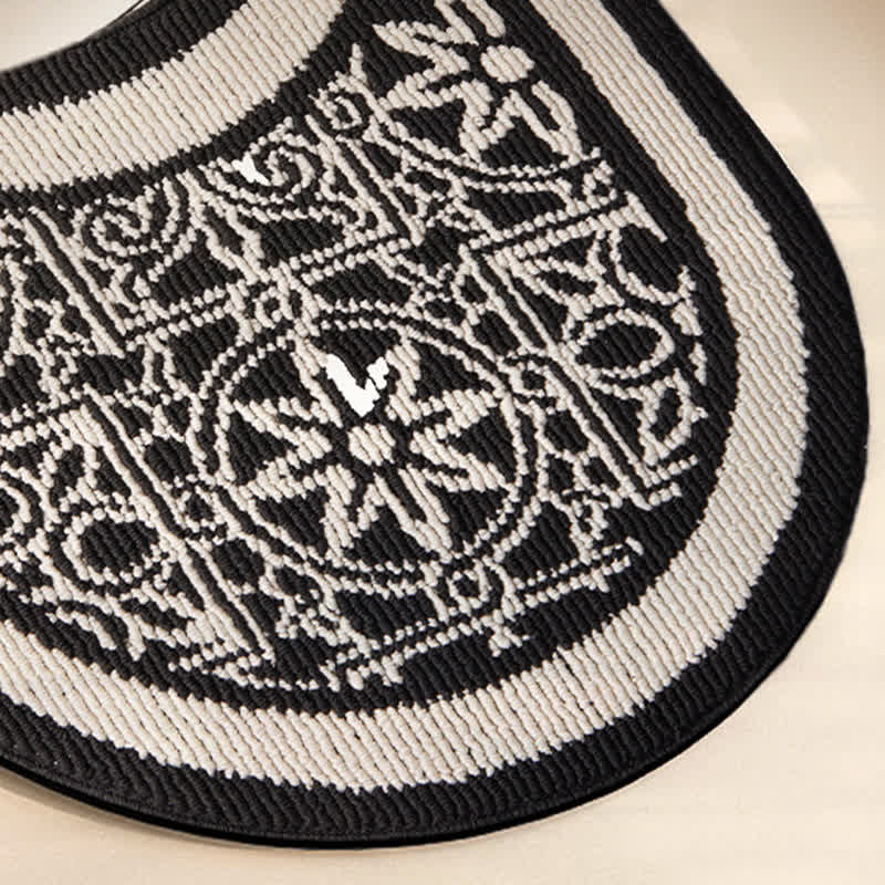 Tapis de toilette antidérapant en peluche en forme de U