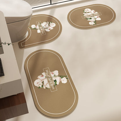 Tapis de bain antidérapant avec boue de diatomées florale