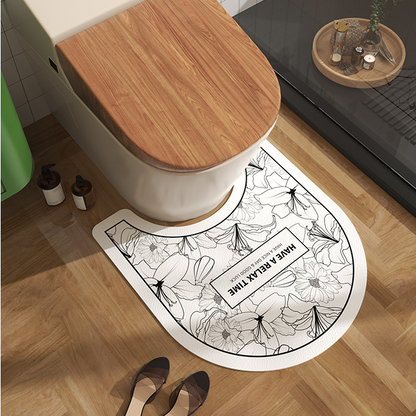 Tapis de bain antidérapant avec boue de diatomées florale